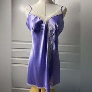 Victoria's Secret Lavender Satin Chemise with Lace